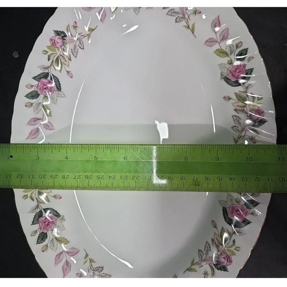 Creative Fine China Regency Rose Oval Platter #2345, Vintage Floral Servingware‎
